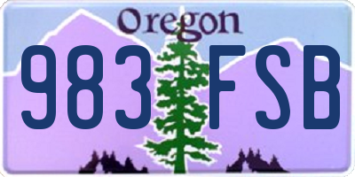 OR license plate 983FSB