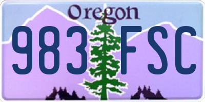 OR license plate 983FSC