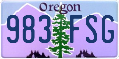 OR license plate 983FSG