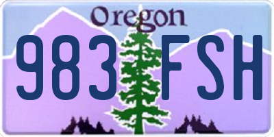 OR license plate 983FSH