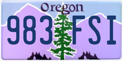 OR license plate 983FSI