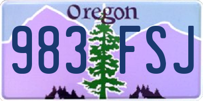 OR license plate 983FSJ