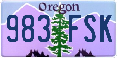 OR license plate 983FSK