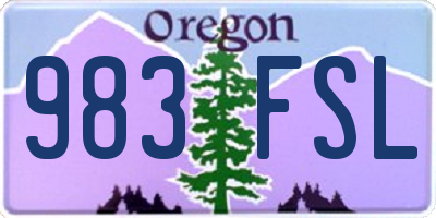 OR license plate 983FSL