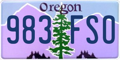 OR license plate 983FSO