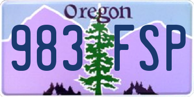OR license plate 983FSP