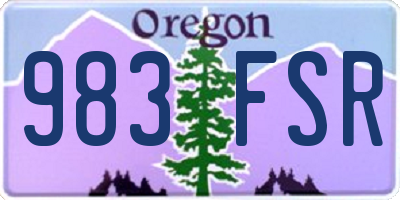 OR license plate 983FSR
