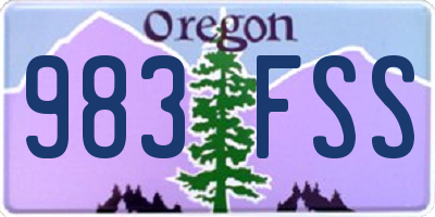 OR license plate 983FSS