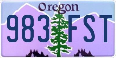 OR license plate 983FST