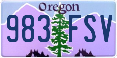 OR license plate 983FSV
