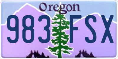 OR license plate 983FSX