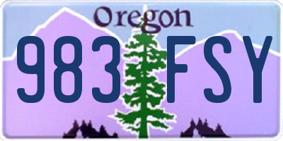 OR license plate 983FSY