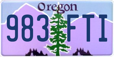 OR license plate 983FTI