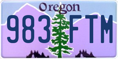 OR license plate 983FTM