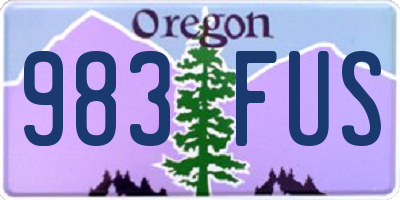 OR license plate 983FUS