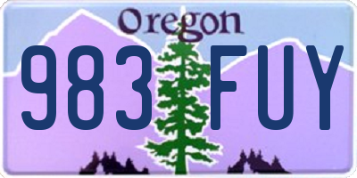 OR license plate 983FUY