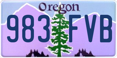 OR license plate 983FVB