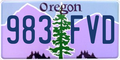 OR license plate 983FVD