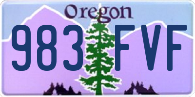 OR license plate 983FVF