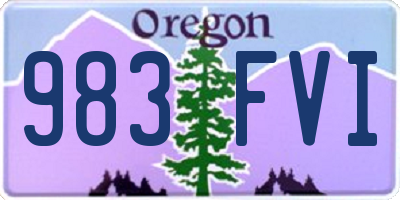 OR license plate 983FVI