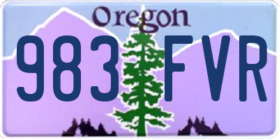 OR license plate 983FVR