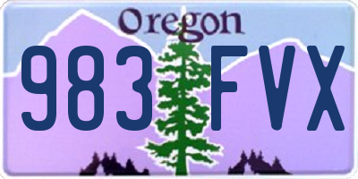 OR license plate 983FVX