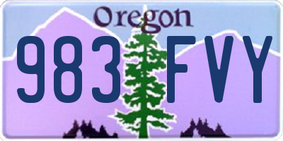 OR license plate 983FVY