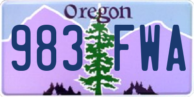 OR license plate 983FWA