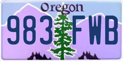 OR license plate 983FWB