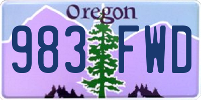 OR license plate 983FWD