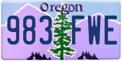 OR license plate 983FWE