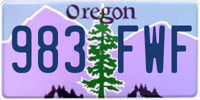 OR license plate 983FWF