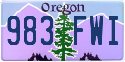 OR license plate 983FWI