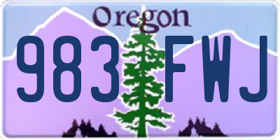 OR license plate 983FWJ