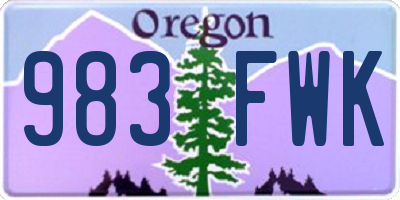OR license plate 983FWK