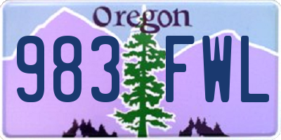 OR license plate 983FWL