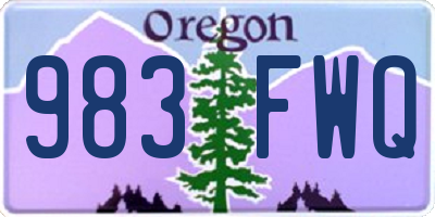 OR license plate 983FWQ