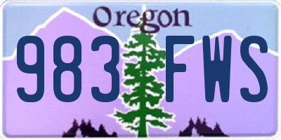OR license plate 983FWS