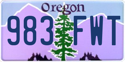 OR license plate 983FWT