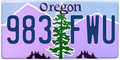 OR license plate 983FWU