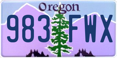 OR license plate 983FWX