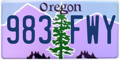 OR license plate 983FWY