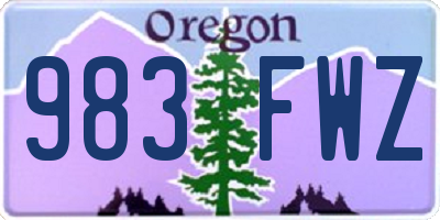 OR license plate 983FWZ