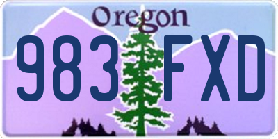 OR license plate 983FXD