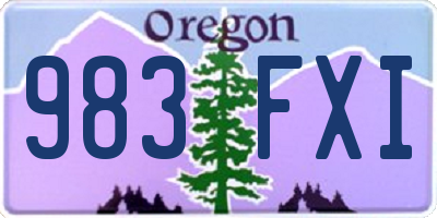 OR license plate 983FXI