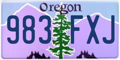OR license plate 983FXJ