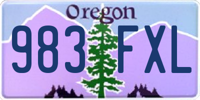 OR license plate 983FXL