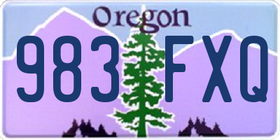OR license plate 983FXQ