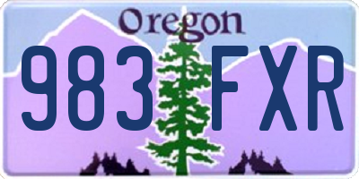 OR license plate 983FXR