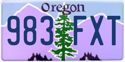 OR license plate 983FXT